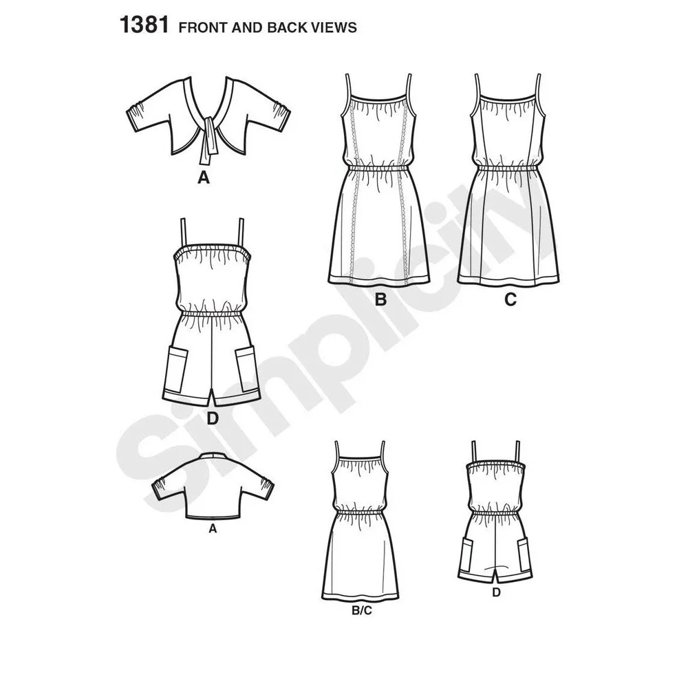 Simplicity‎ Sewing Pattern 1381 Girls Dress Romper Cardigan Size 3-6 UNCUT